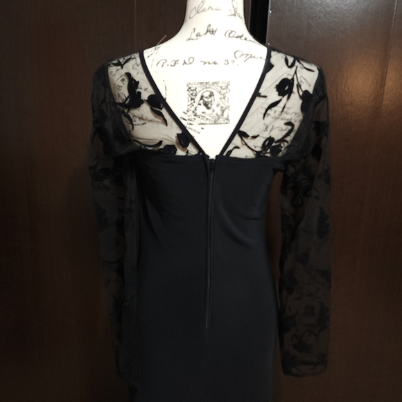 Vintage Gothic Style Black Gown w/Round Collar - Picture 3 of 16